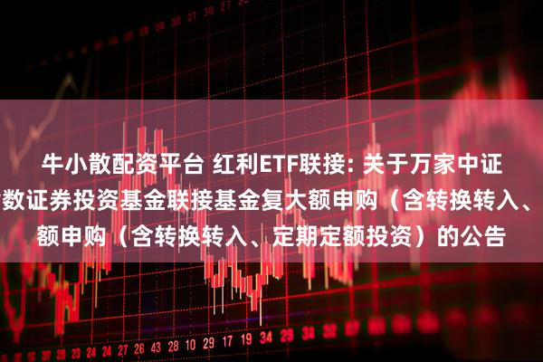 牛小散配资平台 红利ETF联接: 关于万家中证红利交恢易型开放式指数证券投资基金联接基金复大额申购（含转换转入、定期定额投资）的公告