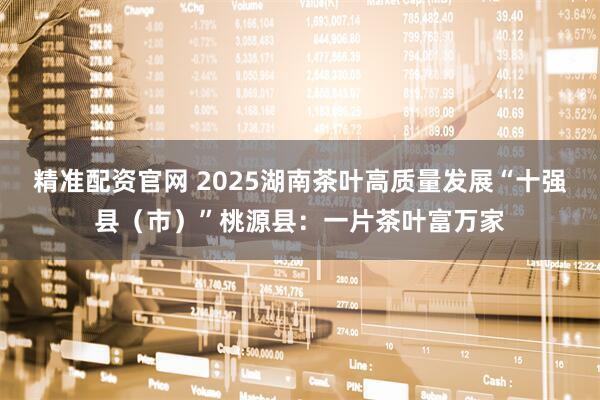 精准配资官网 2025湖南茶叶高质量发展“十强县（市）”桃源县：一片茶叶富万家