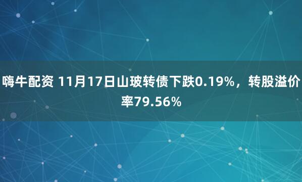 嗨牛配资 11月17日山玻转债下跌0.19%，转股溢价率79.56%